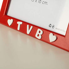 Carica l&#39;immagine nel visualizzatore di Gallery, Cornici Rossa per foto in legno con la scritta Nonna TVB e decorata con... - Ilgrandebazar