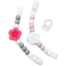 Carica l&#39;immagine nel visualizzatore di Gallery, Clip Ciuccio per Dentizione, Confezione da 2 Design Ragazze, Porta... - Ilgrandebazar