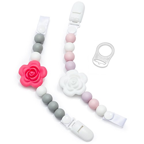 Clip Ciuccio per Dentizione, Confezione da 2 Design Ragazze, Porta... - Ilgrandebazar