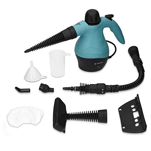 Navaris Pulitore a Vapore Elettrico Portatile - Set 9 Accessori Pulitrice a...