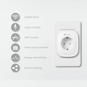Presa Smart WiFi Intelligente TECKIN Spina Energy Monitor, 2 packa
