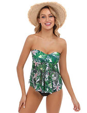 Carica l&#39;immagine nel visualizzatore di Gallery, Abollria Costume da Bagno a Due Pezzi Sexy Donna XXL, Bianco/Foglia/Tipo 3