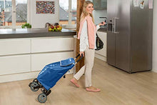 Carica l&#39;immagine nel visualizzatore di Gallery, Gimi Twin Carrello Portaspesa 4 Ruote, Portata 30 kg, Richiudibile, Blu