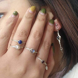 24# (9-26 1/2 opzione) Pietra naturale granato Corda d'argento 925 Sterling... - Ilgrandebazar