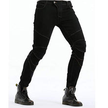 Carica l'immagine nel visualizzatore di Gallery, WCCI Uomo Moto Biker Jeans Pantaloni da M=33" (85cm waist), Nero