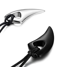 Carica l&#39;immagine nel visualizzatore di Gallery, BESTEEL 2 Pezzi Collane Lupo Dente Acciaio Inossidabile Lunghe Uomo... - Ilgrandebazar