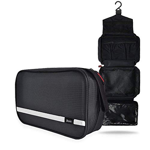 Beauty Case da Viaggio impermeabile, Boic Borsa Toilette Appendibile Nero
