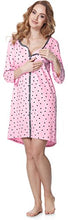 Carica l'immagine nel visualizzatore di Gallery, Bellivalini Camicia da Notte Premaman Manica 3/4 L, Rosa-pois (Grafite) - Ilgrandebazar