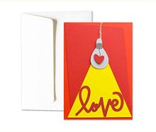 Carica l&#39;immagine nel visualizzatore di Gallery, Lampadina love - illumina il mio cuore - san valentino - biglietto d&#39;auguri...