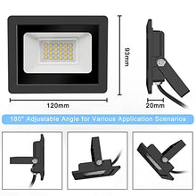 Carica l'immagine nel visualizzatore di Gallery, 20W Faretto Led da Esterno 2 Pezzi, Realky Potenti Faretti Led Esterni 2000LM, 24 LED 6500K Bianca Fredda Faro led esterno IP65 - Fari Led Interna ed Esterna per Giardino, Cortile, Garage, Pareti