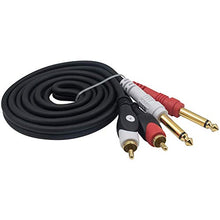 Carica l'immagine nel visualizzatore di Gallery, Duttek 5 ft/1.5 m 2 * 6.35 mm 1/Cavo Audio Jack da 10,2 cm Stereo Maschio...