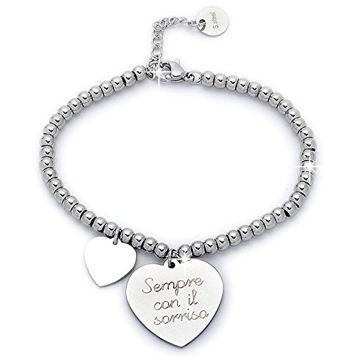 Beloved Bracciale da donna, braccialetto in acciaio emozionale - frasi, Mod 1 - Ilgrandebazar