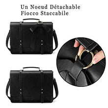 Carica l'immagine nel visualizzatore di Gallery, ECOSUSI 15.6 Pollici Laptop Borsa Grande Messenger in Pelle Pu Vintage Nero