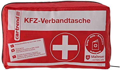 Cartrend 7730042 kit di primo soccorso rosso, DIN 13164, con misure di... - Ilgrandebazar