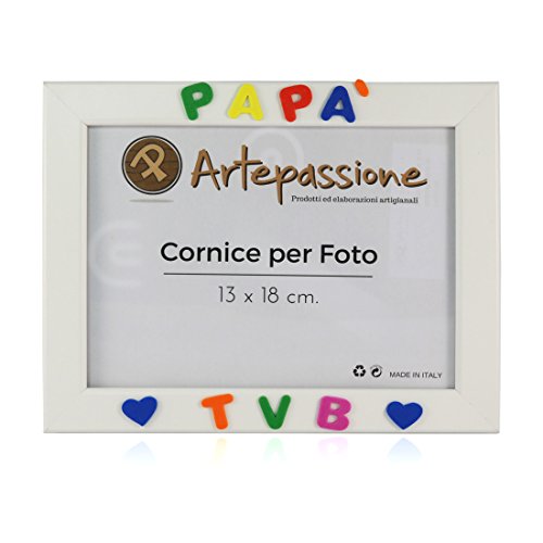 Cornici per foto in legno con la scritta Papà TVB e decorata cuoricini,... - Ilgrandebazar