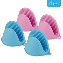 Carica l'immagine nel visualizzatore di Gallery, Comius Sharp Guanti per Forno, 4pcs Silicone al Calore da Blue + Pink