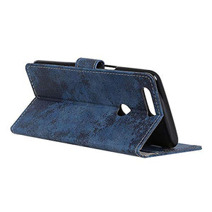 HYMY Cover per Alcatel 1S 2019 + Vetro Temperato - Blu Stile retrò - Ilgrandebazar