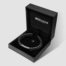 Carica l&#39;immagine nel visualizzatore di Gallery, SERASAR | Bracciale in Pelle Premium per Uomo Nero |Serratura - Ilgrandebazar