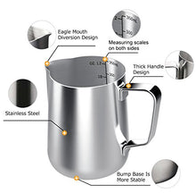 Carica l'immagine nel visualizzatore di Gallery, Acciaio inossidabile tazza di latte, bricco da latte 350 ml Handheld caffè...