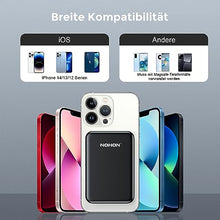 Carica l&#39;immagine nel visualizzatore di Gallery, NOHON Wireless Power Bank Magnetico 10000mAh: Caricabatterie Portatile Powerbank | Batteria Esterna con PD 20W USB-C Ricarica | Compatibile con iPhone 15 14 13 12 Mini Pro Pro Max | Nero