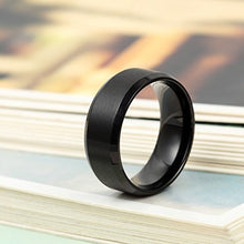 Carica l&#39;immagine nel visualizzatore di Gallery, Flongo 8mm Anello Acciaio Inossidabile Lucidato, Uomo Rotondo Nero - Ilgrandebazar