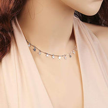 Carica l&#39;immagine nel visualizzatore di Gallery, Fenical Collana girocollo di colore argento con catena choker donne boho... - Ilgrandebazar