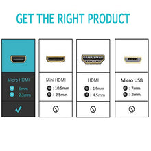 Carica l'immagine nel visualizzatore di Gallery, Cavo Micro HDMI a HDMI,GANA Adattatore Maschio a a - Ilgrandebazar