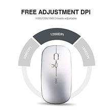 Carica l'immagine nel visualizzatore di Gallery, INPHIC Mouse Wireless Ricaricabile, Ottico Mini Argento chiaro