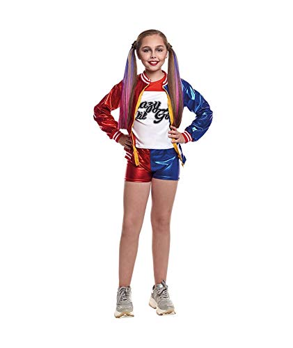 Costume Harley Quinn Joker's Baby Girl per Carnevale 2-4 annoni, Rosso E Blu - Ilgrandebazar