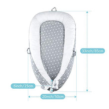 Carica l&#39;immagine nel visualizzatore di Gallery, Luchild Baby Nest Riduttore Per Letto Culla Sacco Nanna Punto tondo grigio - Ilgrandebazar