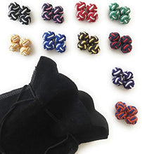 Carica l&#39;immagine nel visualizzatore di Gallery, Gentleman: 10 pregiato multicolore paia di seta nodo - silk knot cufflinks
