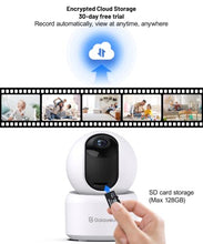 Carica l&#39;immagine nel visualizzatore di Gallery, GALAYOU 2K Telecamera Wifi Interno, Videocamera Sorveglianza Interno Wifi, IP Cam 360 con Visione Notturna, Tracciamento di Movimento, Audio Bidirezionale, Funziona con Google Assistant G2