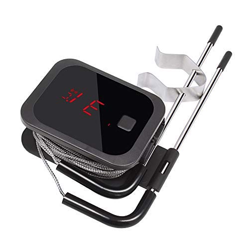 INKBIRD IBT-2X Bluetooth Termometro Digitale Barbecue Termometro e Timer, Termometro Cucina con Sonda di Temperatura per Carne Grigliate BBQ Fumatore Forno di Cottura 2 Sensori