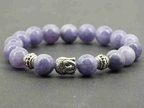 Zen braccialetto etnico Thurcolas con perle di quarzo blu e perline Buddha... - Ilgrandebazar