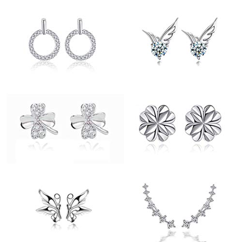 Yolistar 6 Paia Donna Orecchini in Argento 925, di Cristallo,... - Ilgrandebazar
