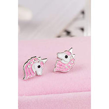 Carica l&#39;immagine nel visualizzatore di Gallery, MengCat Borchia Unicorno Orecchini Sparkling Rosa Chiaro per i Bambini delle... - Ilgrandebazar