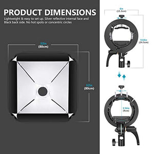Neewer 80x80cm Softbox con Attacco Bowens + Staffa-S2 per Flash con...