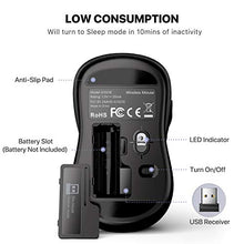 Carica l'immagine nel visualizzatore di Gallery, WisFox Mouse Senza Fili, 2.4G Wireless Laptop Computer Nero