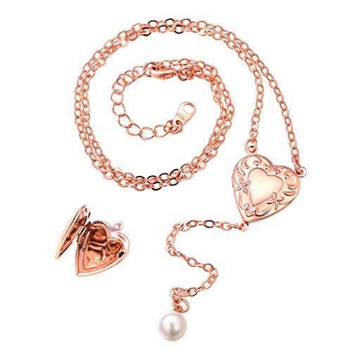 U7 Collana Personalizzata Donna Pendente Medaglione 10 Lunga - Rosa - Ilgrandebazar