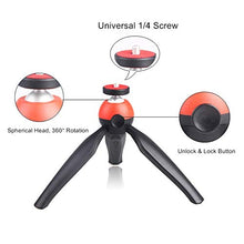 Carica l&#39;immagine nel visualizzatore di Gallery, Mini treppiede con supporto per cellulare, rotazione a 360°, Rosso