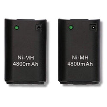 Carica l&#39;immagine nel visualizzatore di Gallery, Xbox 360 Batteria, OSAN 2 Pz 4800mAh Batteria Ricaricabile + Cavo USB nero