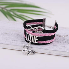 Carica l'immagine nel visualizzatore di Gallery, Bracciale multistrato in pelle con simbolo dell’infinito, ciondolo a Pink - Ilgrandebazar