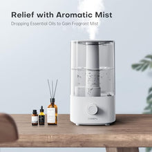 Carica l'immagine nel visualizzatore di Gallery, CONOPU Umidificatore Ambiente, 4L Umidificatore Ultrasuoni a Nebbia Fredda, 300ml/h Umidificatore ad Ultrasuoni e Diffusore Silenzioso per Bambini, Bianco