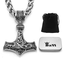 Carica l&#39;immagine nel visualizzatore di Gallery, BaviPower - Collana con ciondolo a forma di martello Thor, Mjolnir, in... - Ilgrandebazar