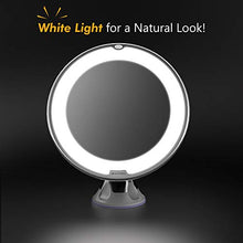 Carica l'immagine nel visualizzatore di Gallery, BEAUTURAL Specchio per Trucco Makeup con Ingrandimento 10X e Luce LED, Specchio Cosmetico Giunto Sferico Orientabile e Ventosa, a Batterie