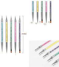 Carica l&#39;immagine nel visualizzatore di Gallery, Pennelli per Nail Art Penne dotter per nail art attrezzi a doppia punta unghie Pennello per pittura Penne Acrilico UV Gel 3D luccichio Smalto per unghie Penna Set per DIY design delle unghie