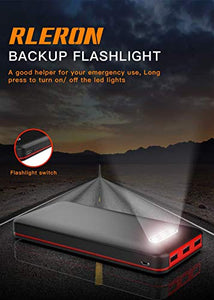 RLERON Power Bank 25000mAh Wireless, Caricabatterie Portatile con 2 Rosso - Ilgrandebazar