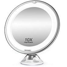Carica l'immagine nel visualizzatore di Gallery, BEAUTURAL Specchio per Trucco Makeup con Ingrandimento 10X e Luce LED, Specchio Cosmetico Giunto Sferico Orientabile e Ventosa, a Batterie