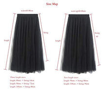 Carica l'immagine nel visualizzatore di Gallery, Donna Gonna Lunga di Tulle Elastico in Vita vita:60-80cm,lunghezza:90cm, Nero