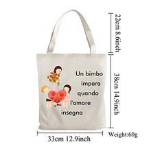 Carica l'immagine nel visualizzatore di Gallery, ASODWST Un Bimbo Impara Quando L'amore Insegna-Borsa Tela-Borsa per La Spesa Donna Ecocompatibile Lavabile-Idea Regalo di Laurea per Insegnante